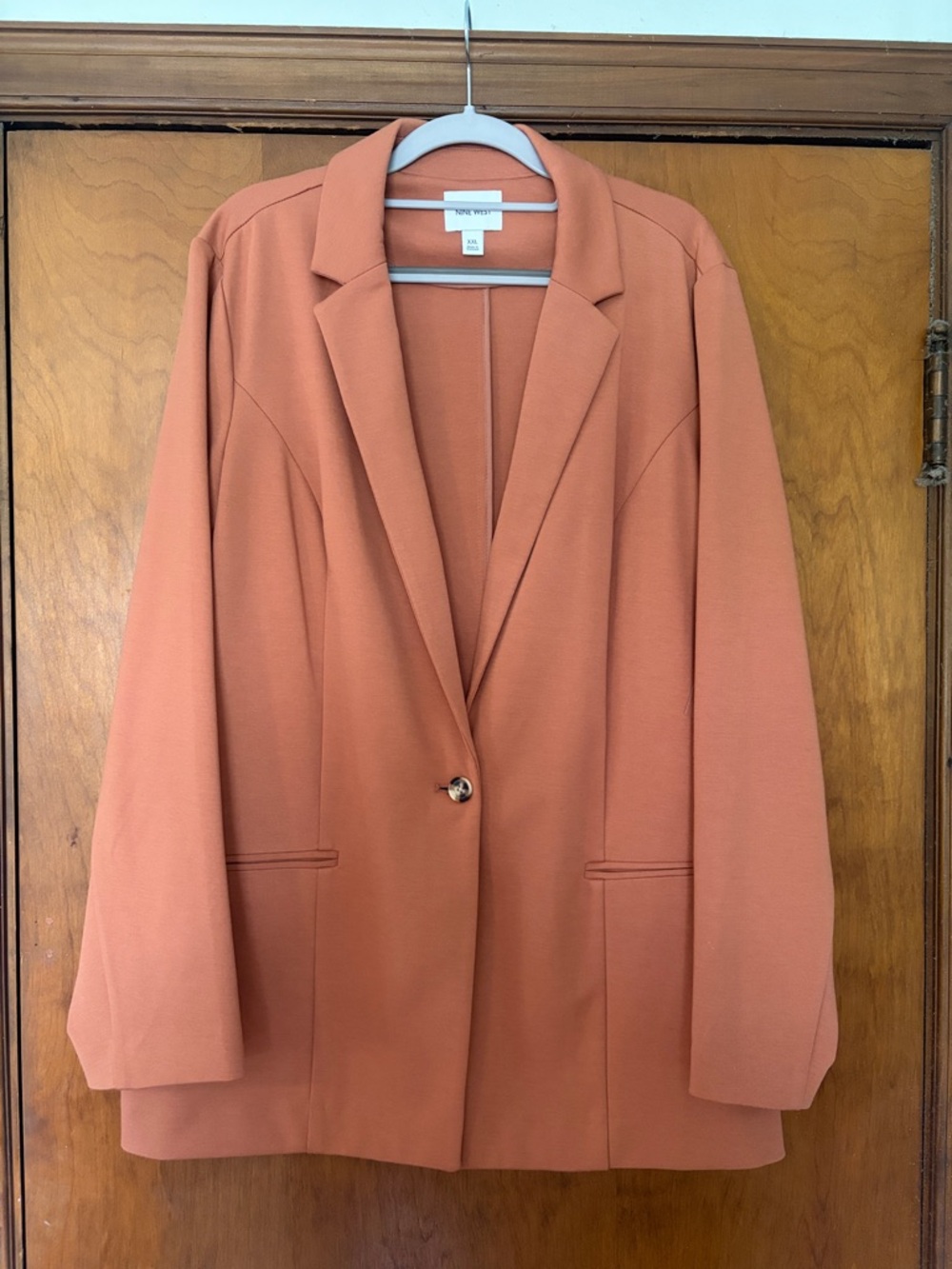 Nine West Rust Orange Single-Button Blazer